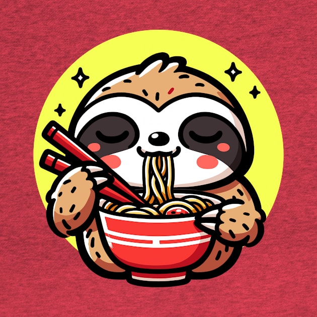 Sloth's Ramen Feast: Chopstick Master in Kawaii World by TeeTopiaNovelty